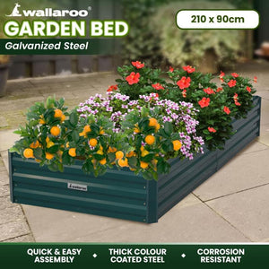 galvanised raised garden beds + galvanised planters